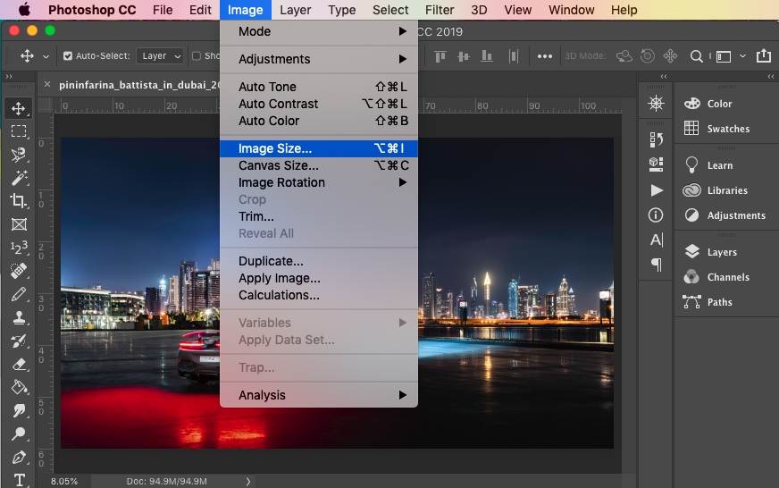 photoshop image settings